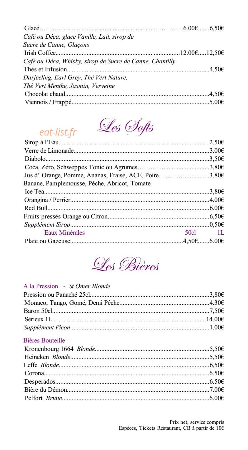 Le blue bay — carte page 12