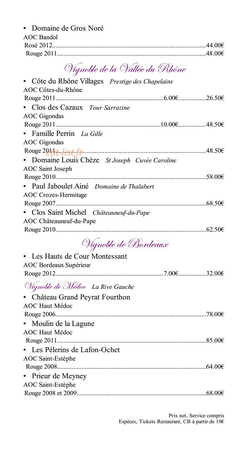 Le blue bay — carte page 19