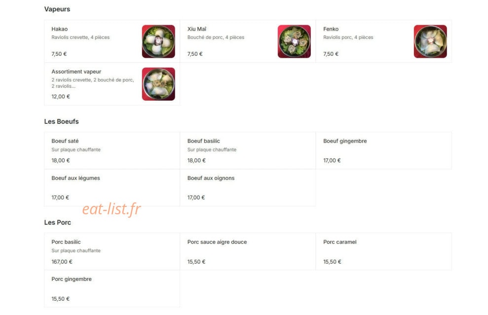 Le Jasmin D'Asie — carte page 2