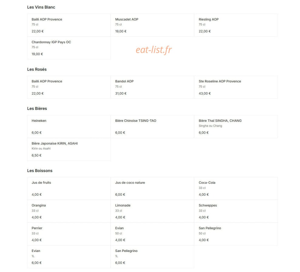 Le Jasmin D'Asie — carte page 8
