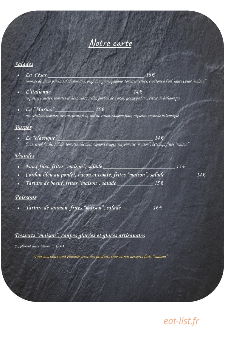 Le Marius — carte page 1