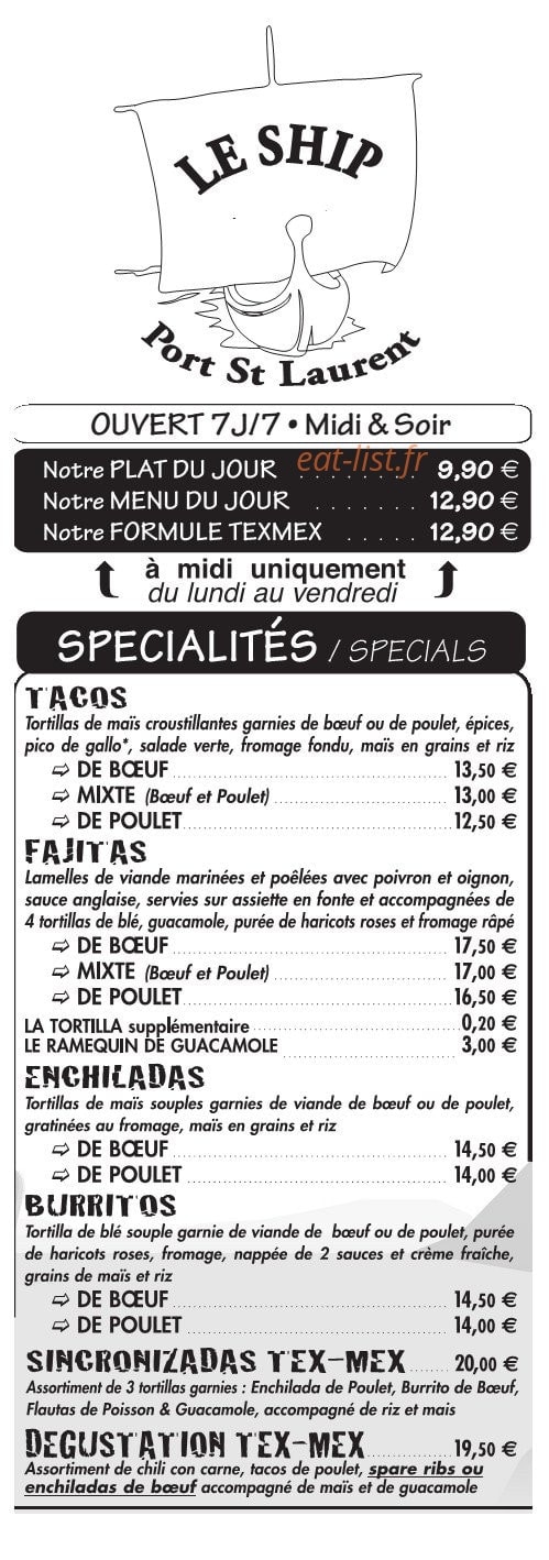 Le Ship — carte page 2