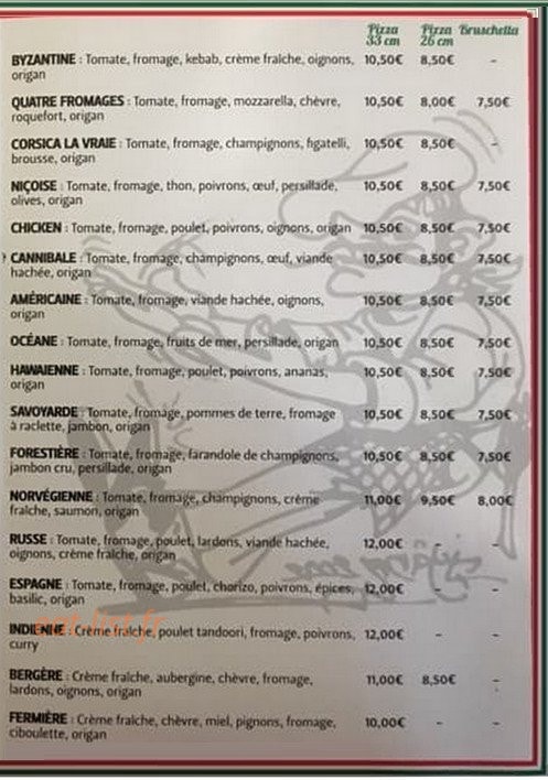 Mondiale Pizza — carte page 3