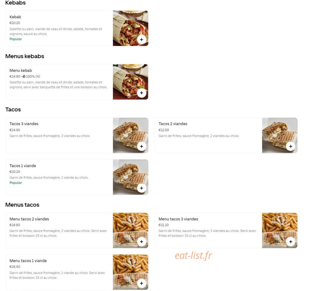 O'grill d'or — carte page 1