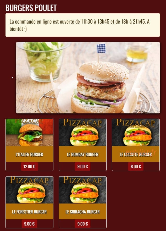 Pizzacap — carte page 4