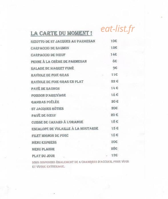 Restaurant l'appart de Franck — carte page 2