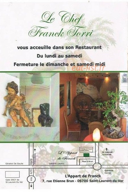 Restaurant l'appart de Franck — carte page 5