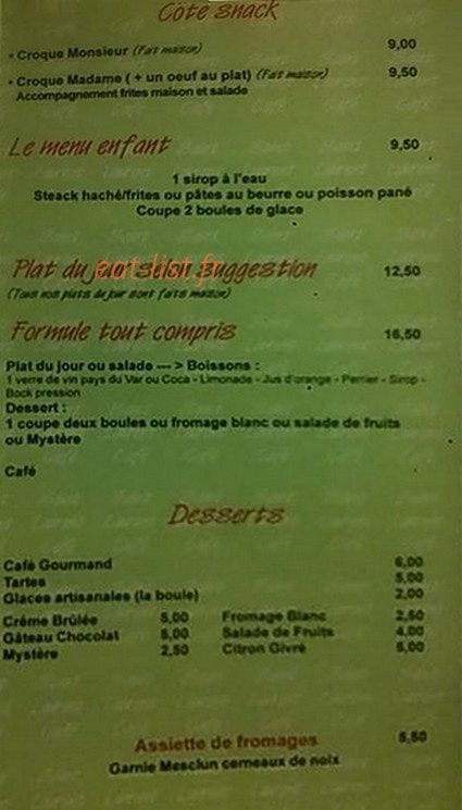 Saint Laurent Café — carte page 1
