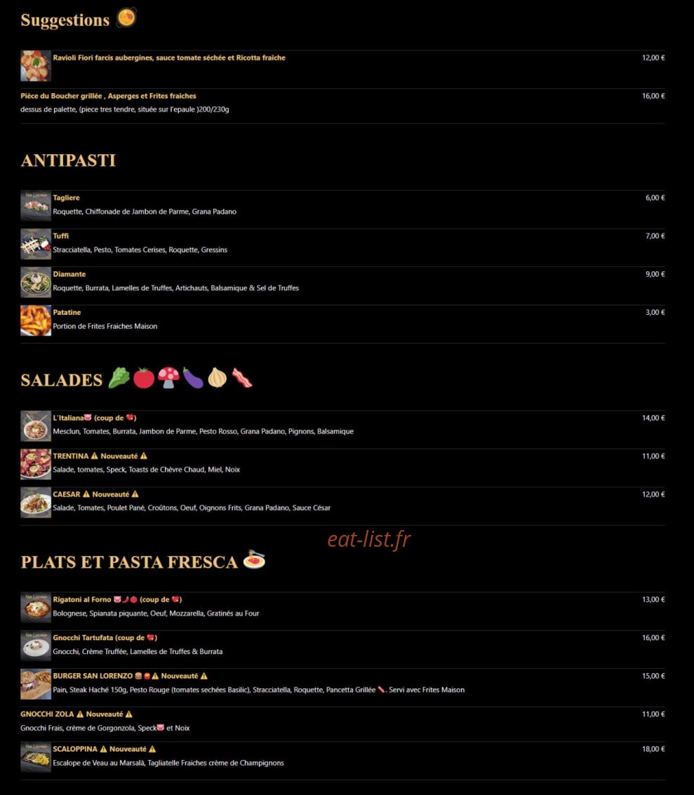 San lorenzo — carte page 1