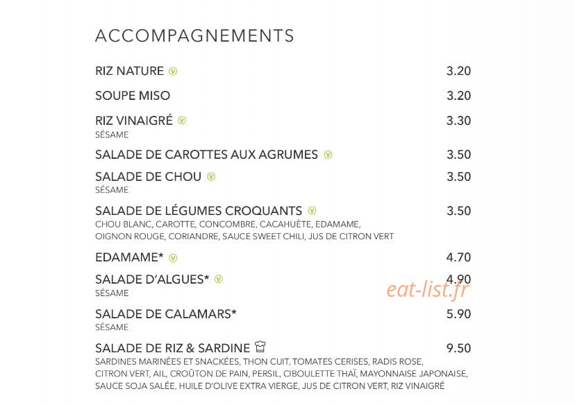 Sushi Shop — carte page 35