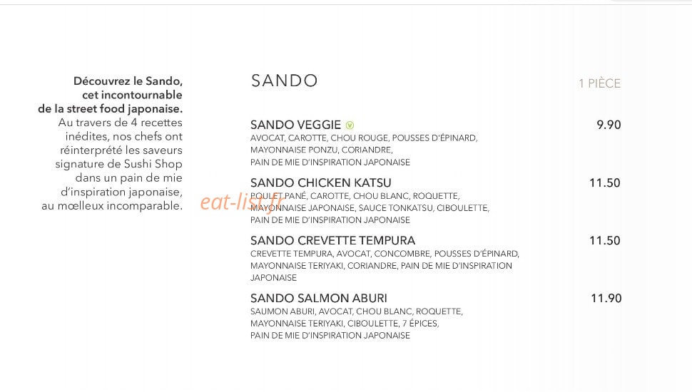 Sushi Shop — carte page 15