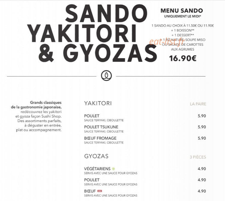 Sushi Shop — carte page 16