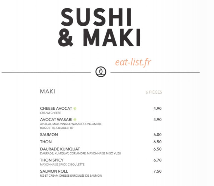 Sushi Shop — carte page 20