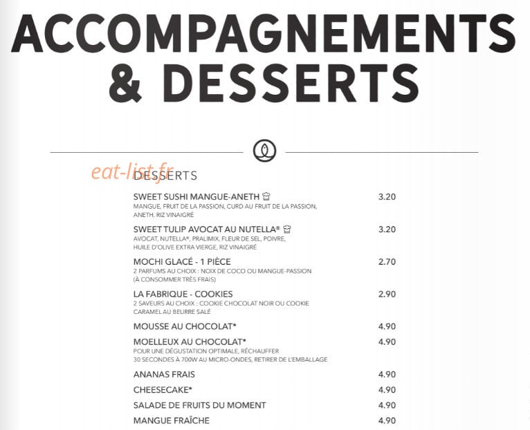 Sushi Shop — carte page 36