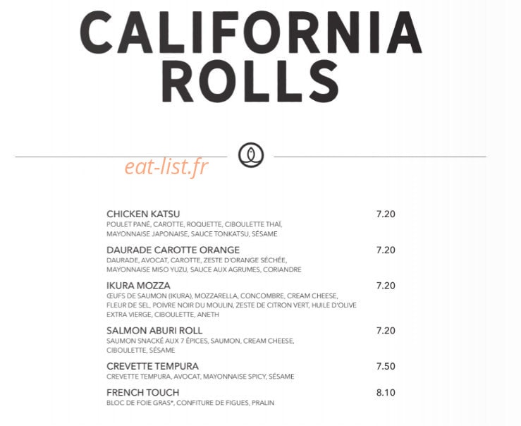 Sushi Shop — carte page 22