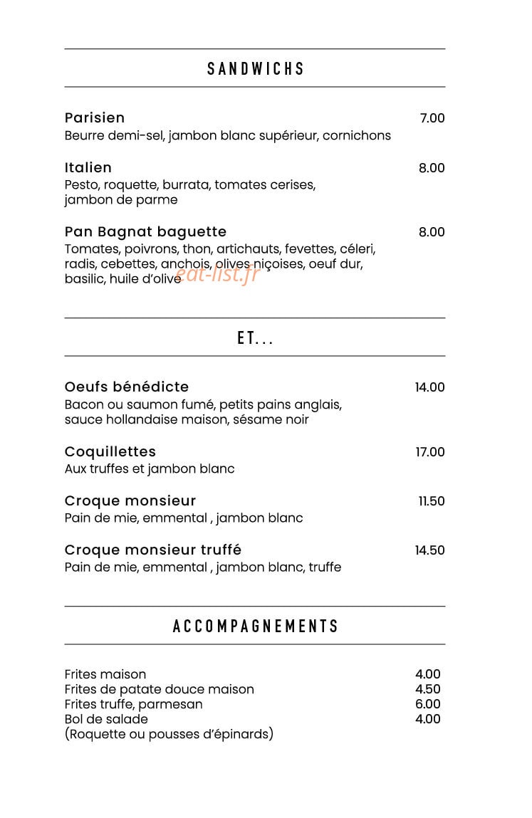 Tartine — carte page 2