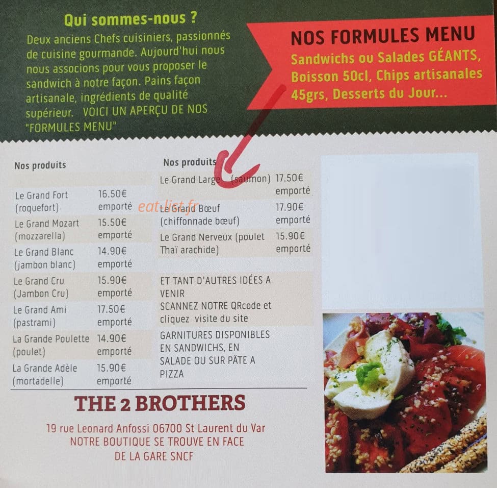 The 2 Brothers — carte page 1