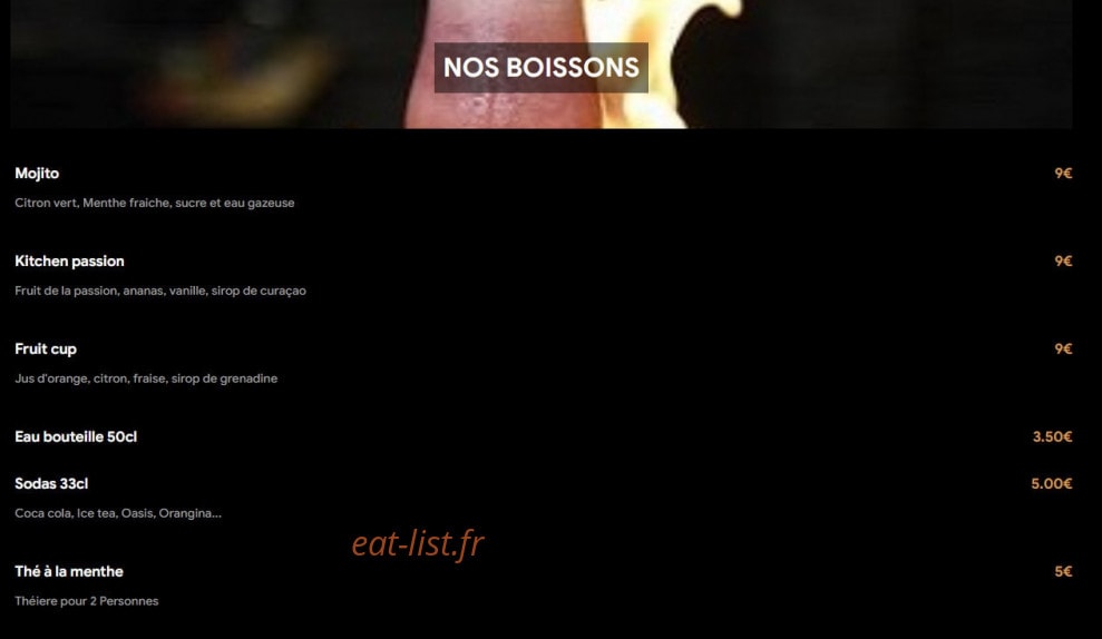 The Kitchen — carte page 3