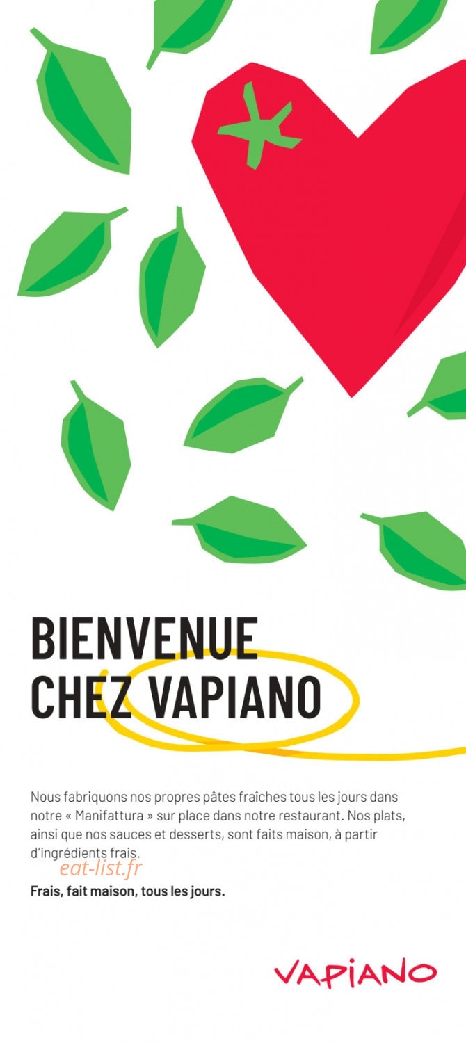 Vapiano — carte page 1