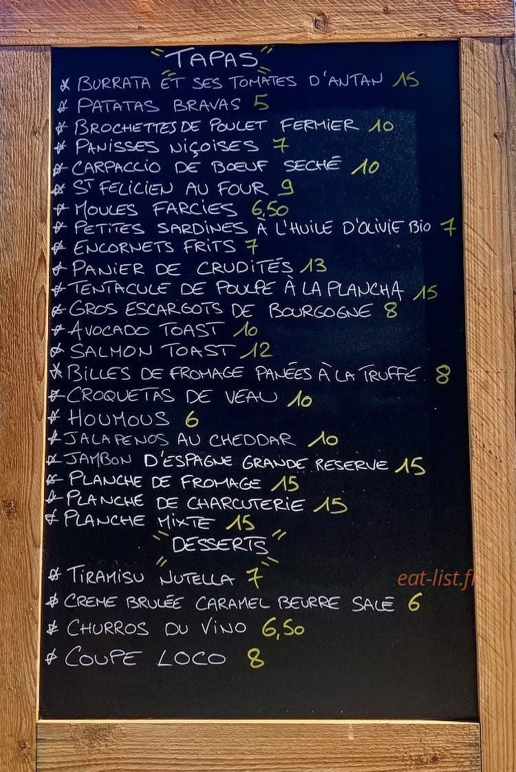 Vino Loco — carte page 1