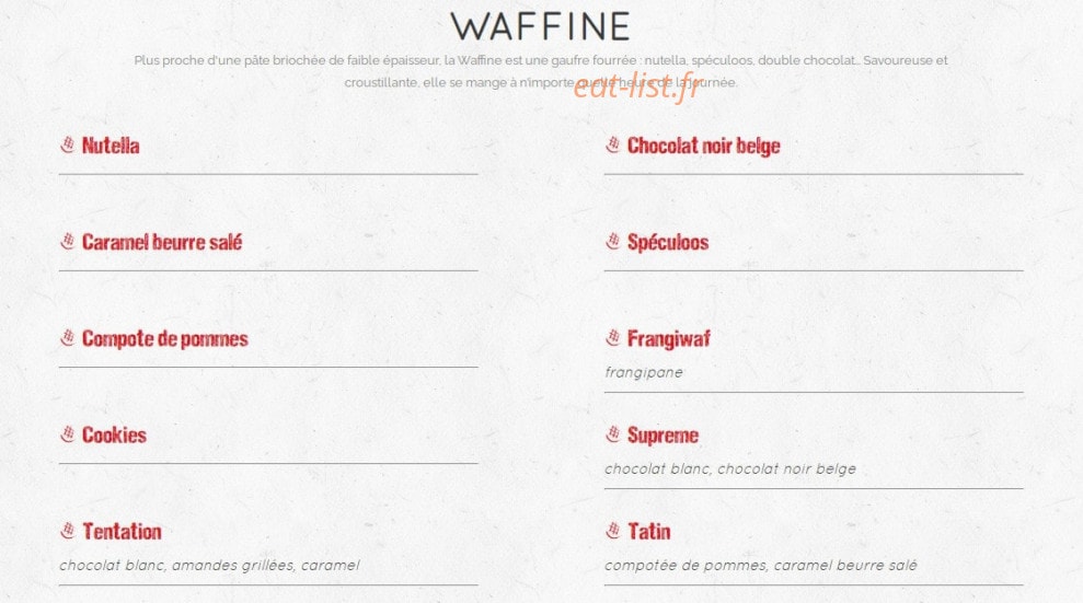 Waffle factory — carte page 3
