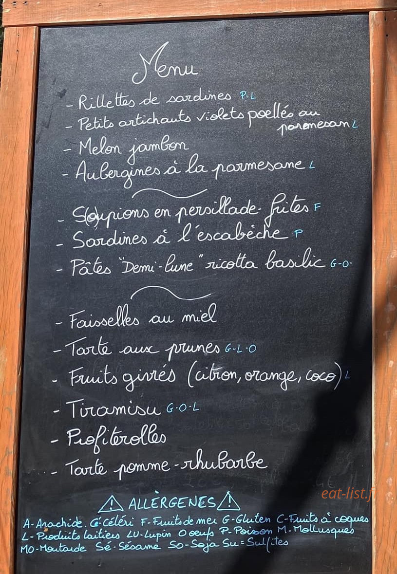Auberge de Thiery — carte page 1