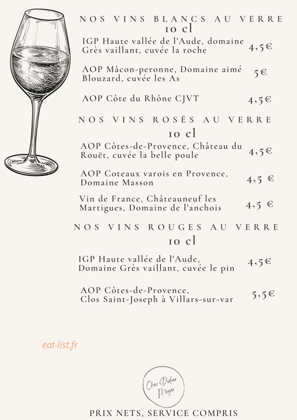 Le restaurant chez Paul — carte page 5