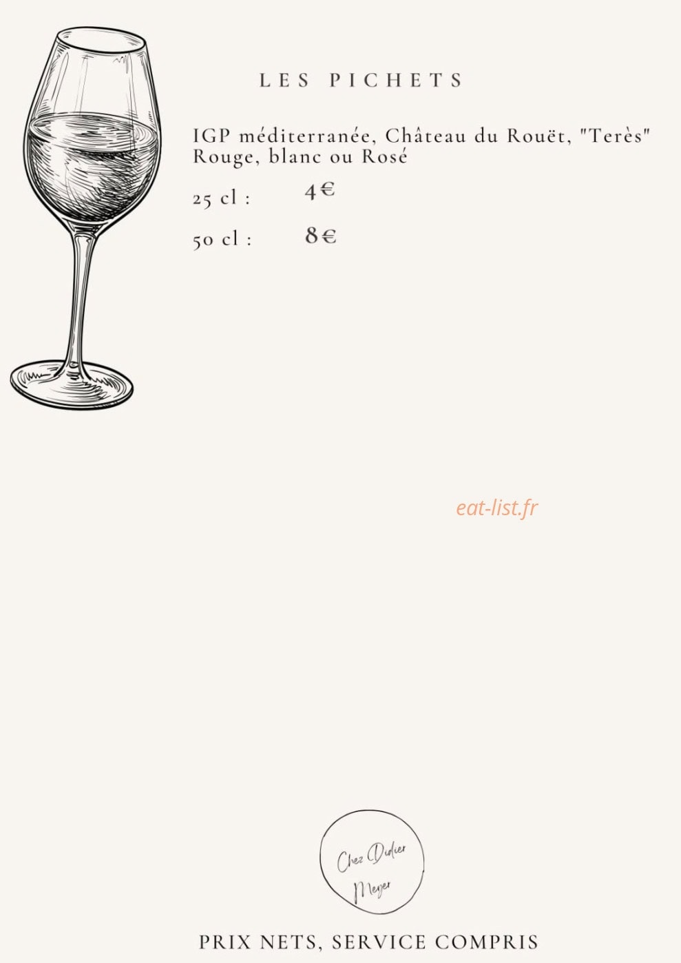 Le restaurant chez Paul — carte page 6