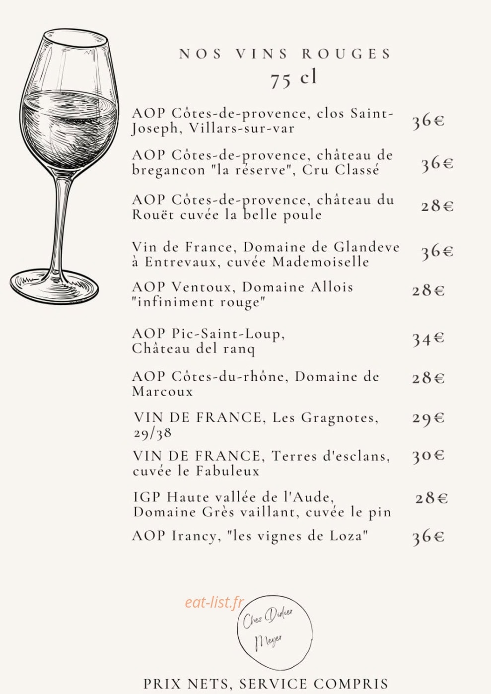 Le restaurant chez Paul — carte page 4