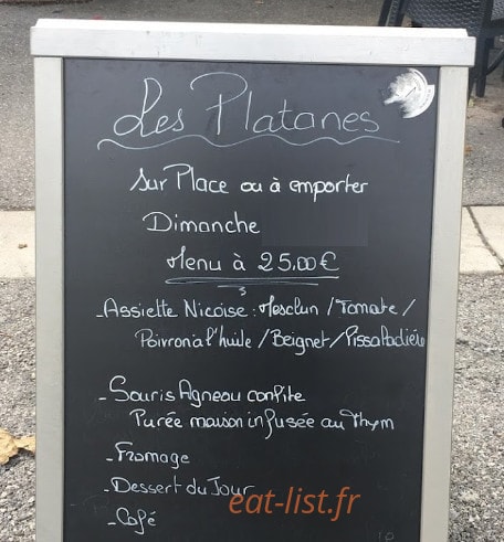 Les Platanes — carte page 1