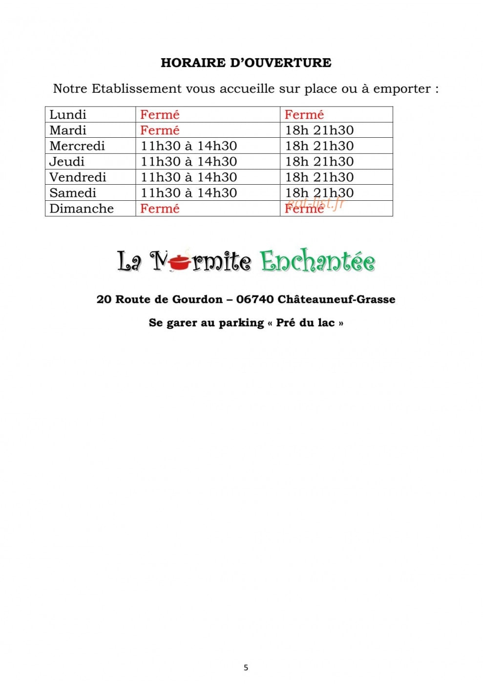 La marmite enchantée — carte page 5