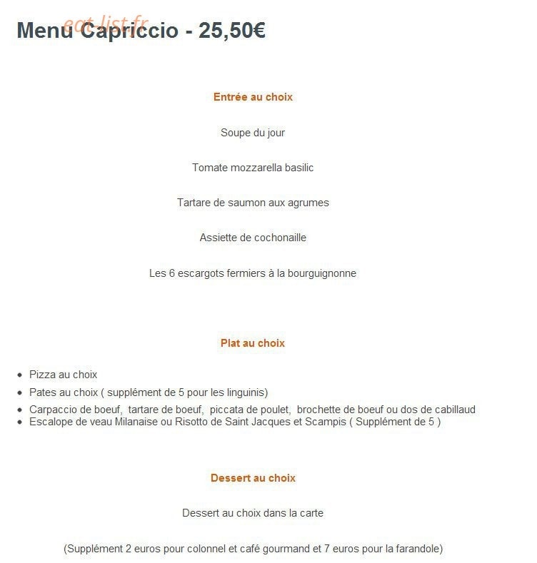 Le Capriccio — carte page 5