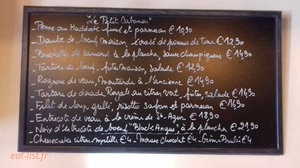 Le Petit Cabanon — carte page 1