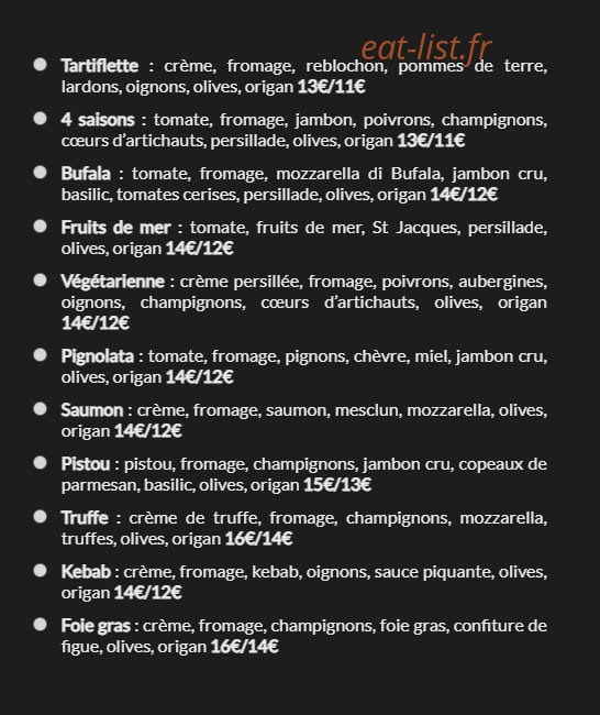 O'Pizz Salades — carte page 2