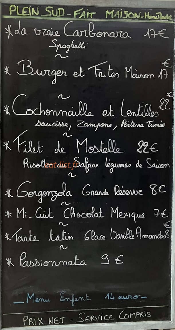 Plein Sud — carte page 1