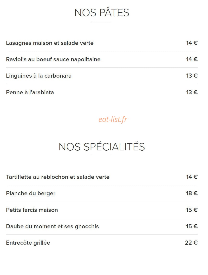 Auberge de la forêt — carte page 3