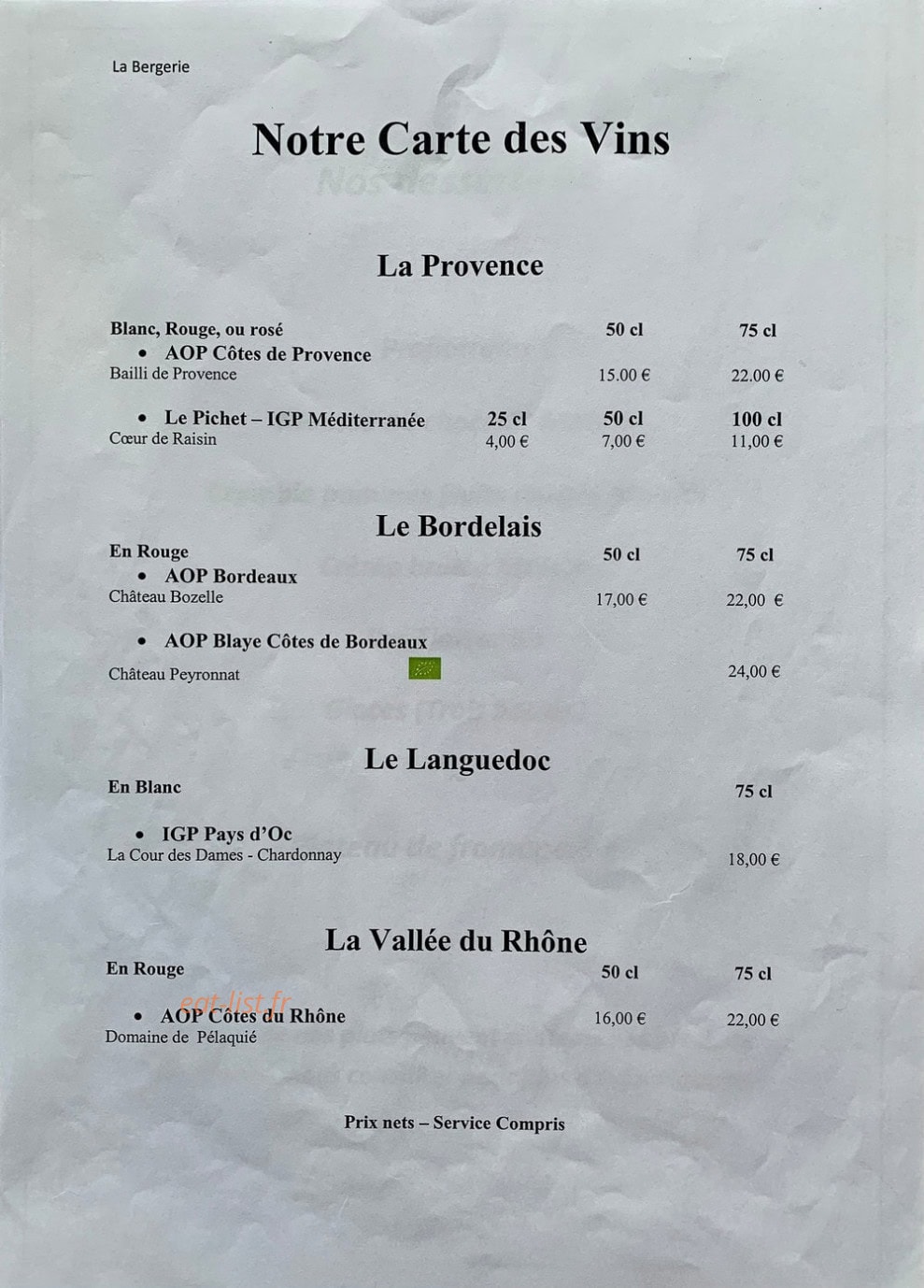 La Bergerie — carte page 5