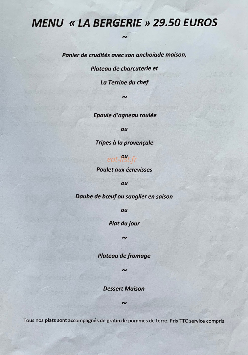 La Bergerie — carte page 3