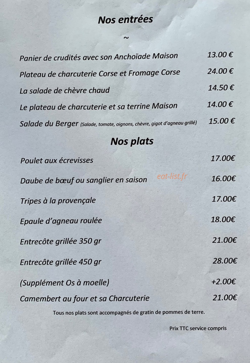 La Bergerie — carte page 1