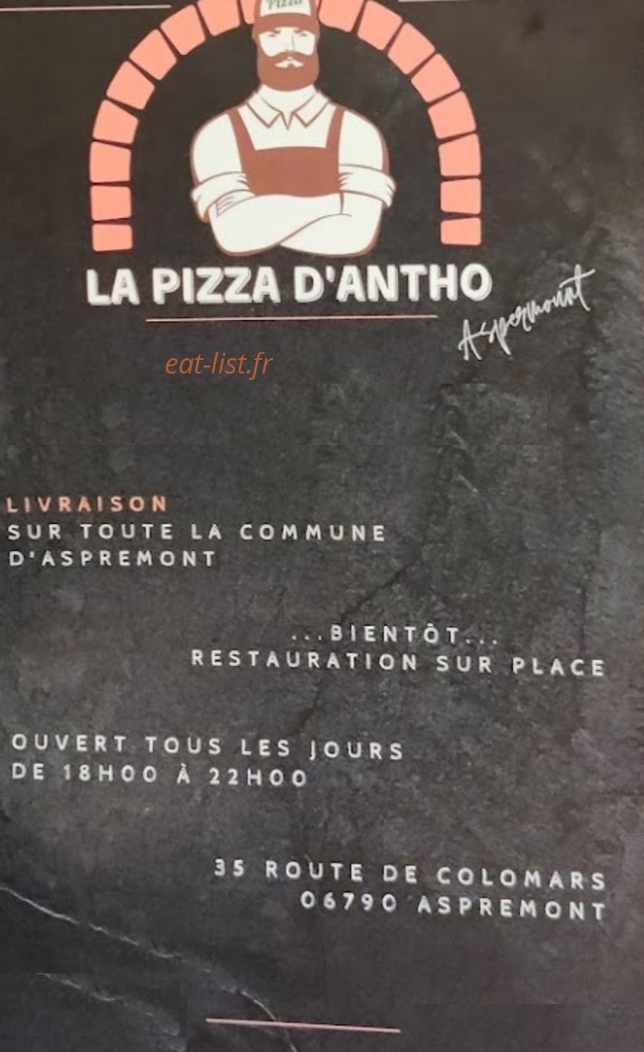 La Pizza D'Antho — carte page 1