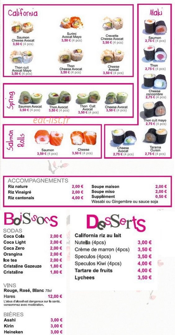 Allo Sushi — carte page 2