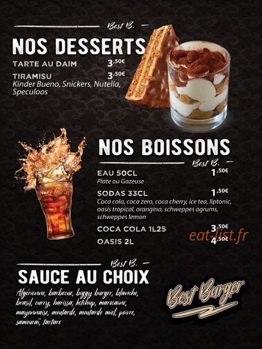 Best Burger — carte page 4