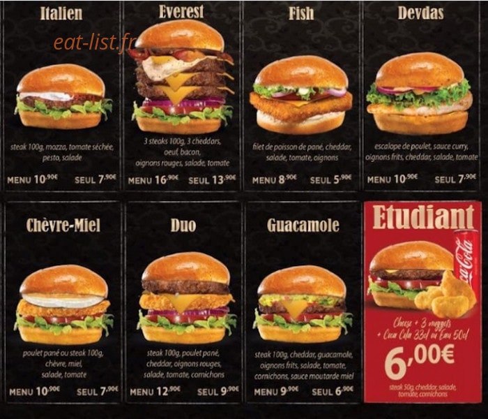 Best Burger — carte page 2