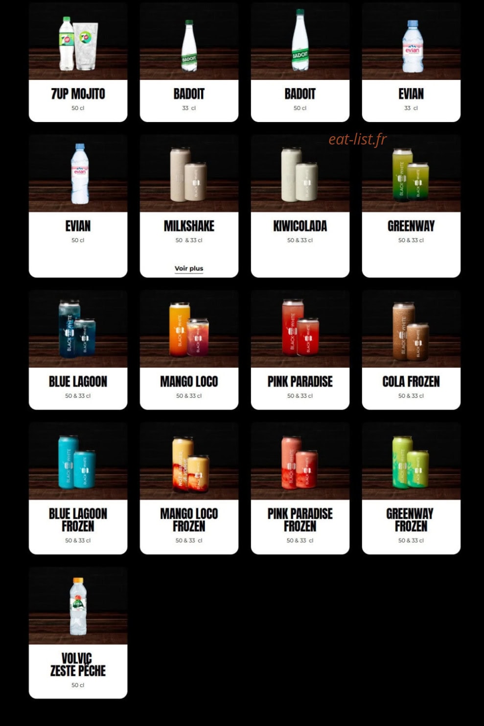 Black & White Burger — carte page 5