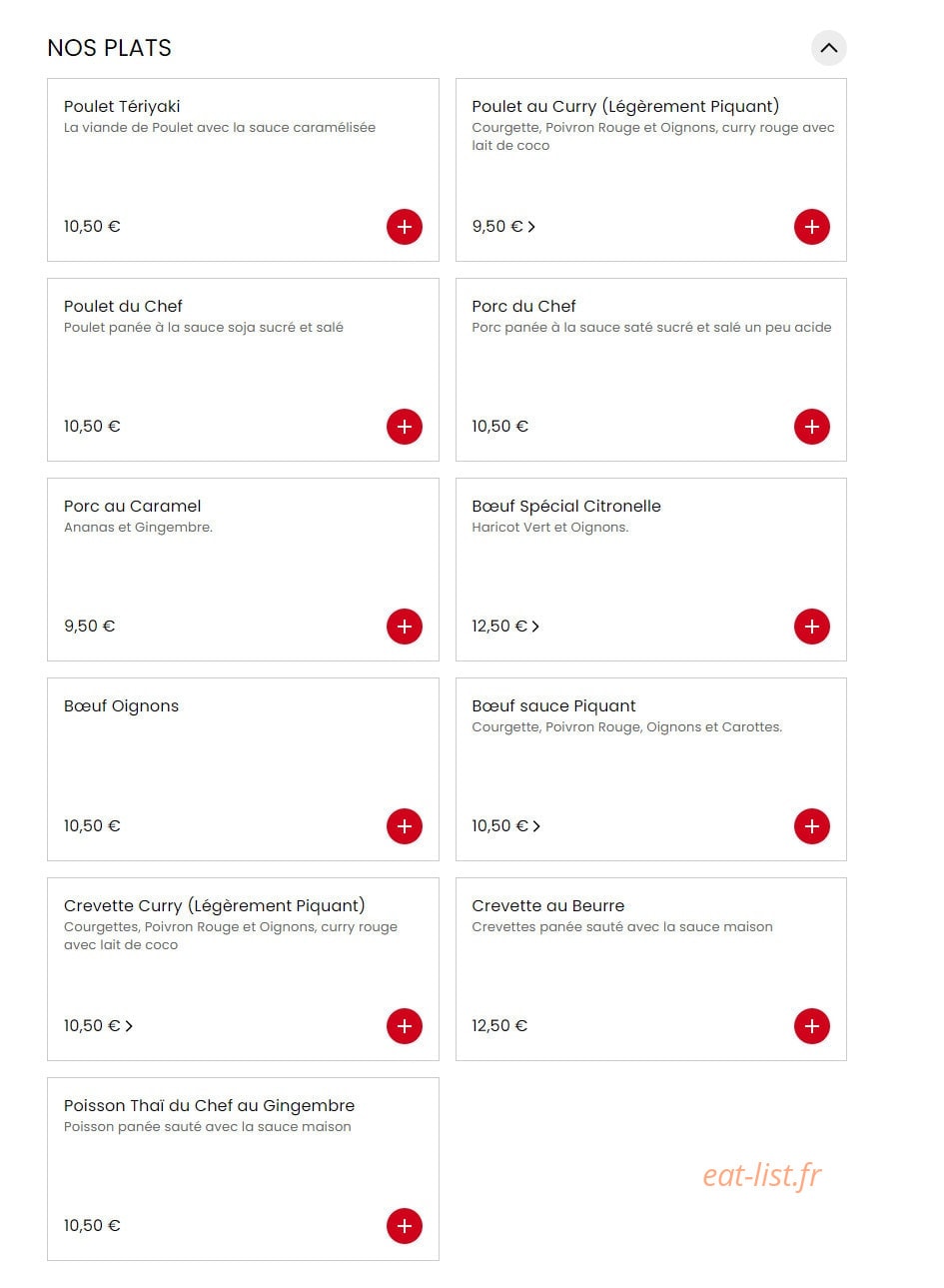 Bokor Wok — carte page 2