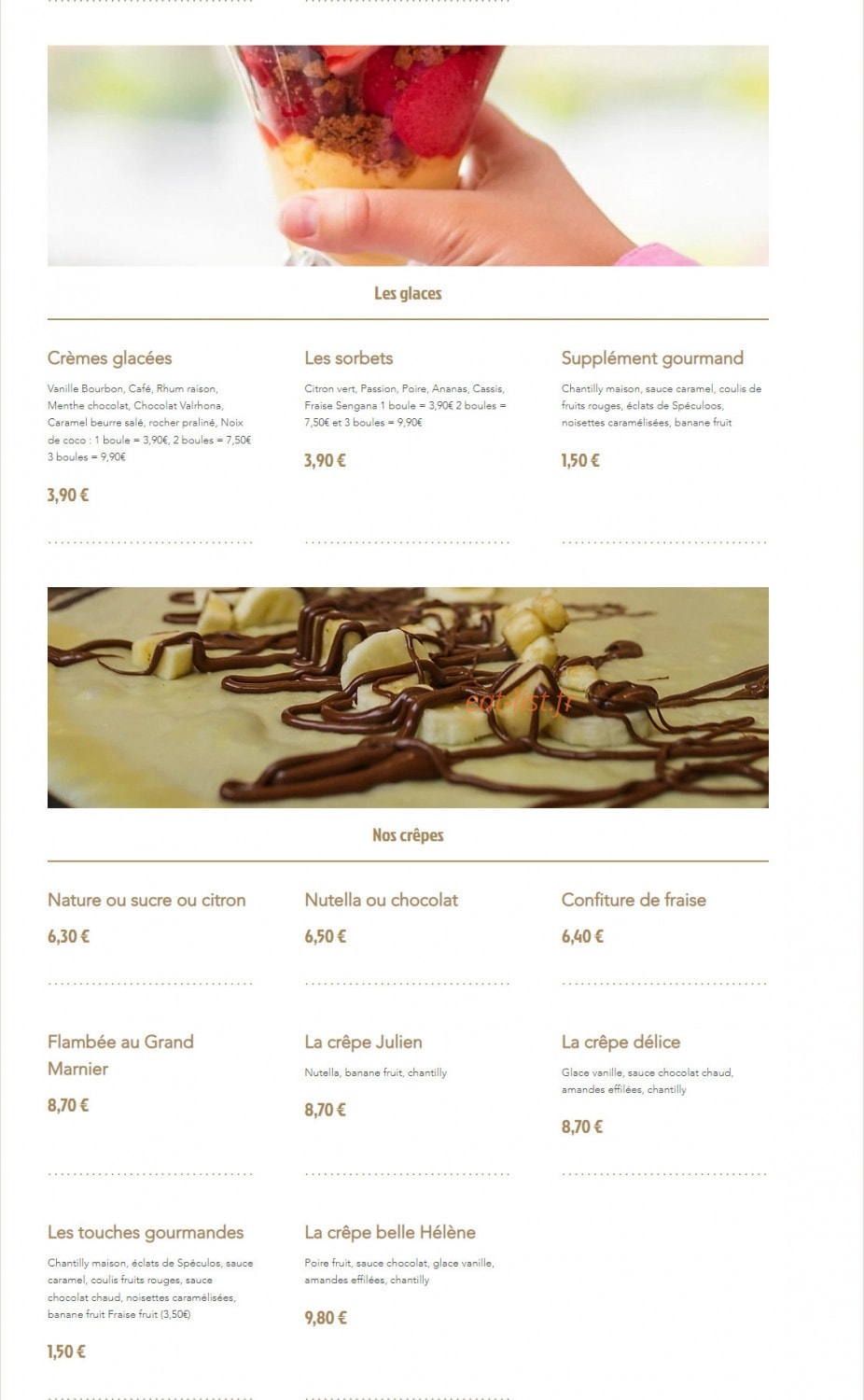 Brasserie Julien — carte page 6