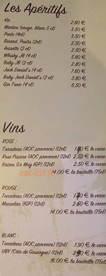 Café des Oliviers — carte page 1