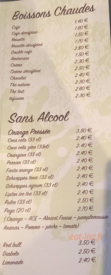 Café des Oliviers — carte page 2