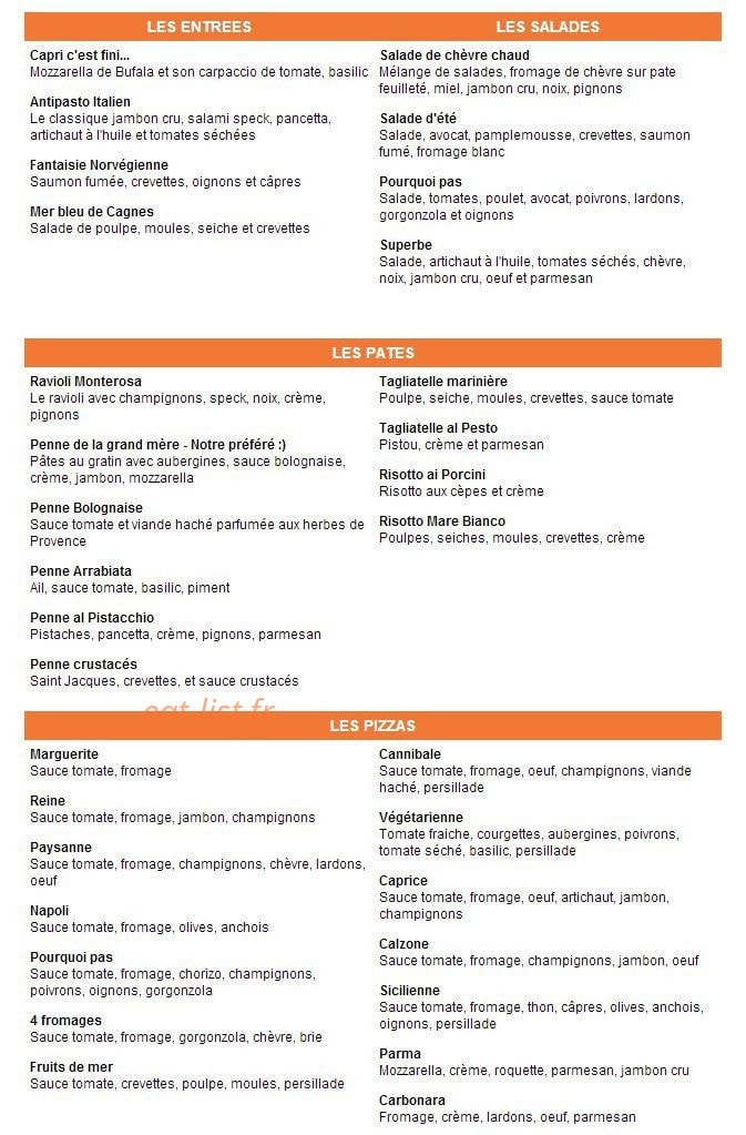 Café Pourquoi Pas — carte page 1