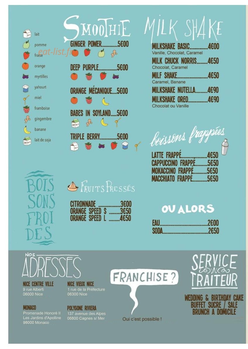 Emilie's — carte page 1